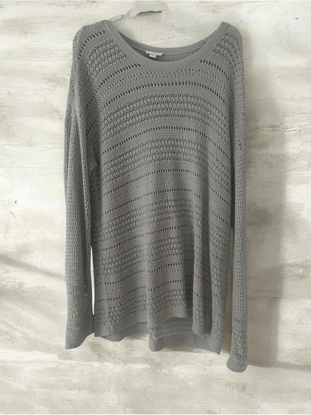 J. Jill Open-Knit Light Gray Sweater